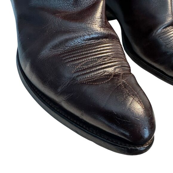 Paul Wheeler Boot Co Cowboy Boots Men’s 13E/EE Vintage Custom Dark Brown HOU TX main image 13